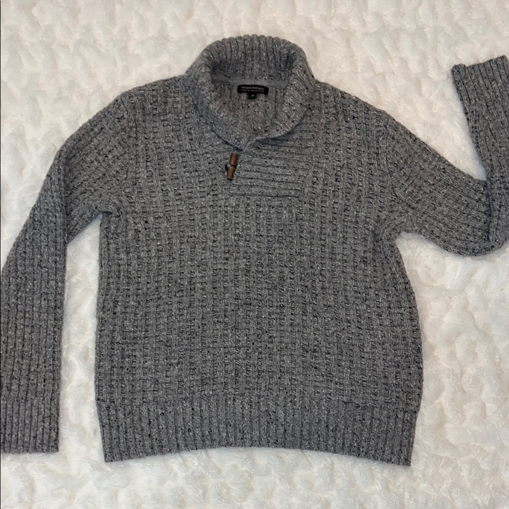 Banana Republic Men’s Knot Charcoal Pullover Sweater Sz Medium Like New!